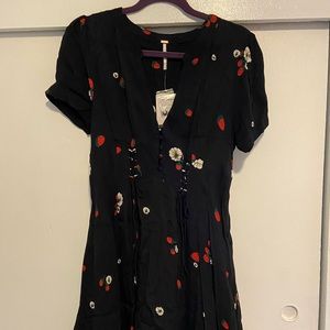Brand new Free People dress with strawberry print